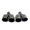 TIPS DUBLU ORNAMENT TOBĂ - EVACUARE DIN CARBON SI INOX NEGRU 2x76MM, INTRARE 63MM, LUCIOS