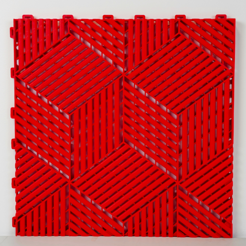 PLACI MODULARE VHM 3D PENTRU PODEA 40X40 CM - ROSU